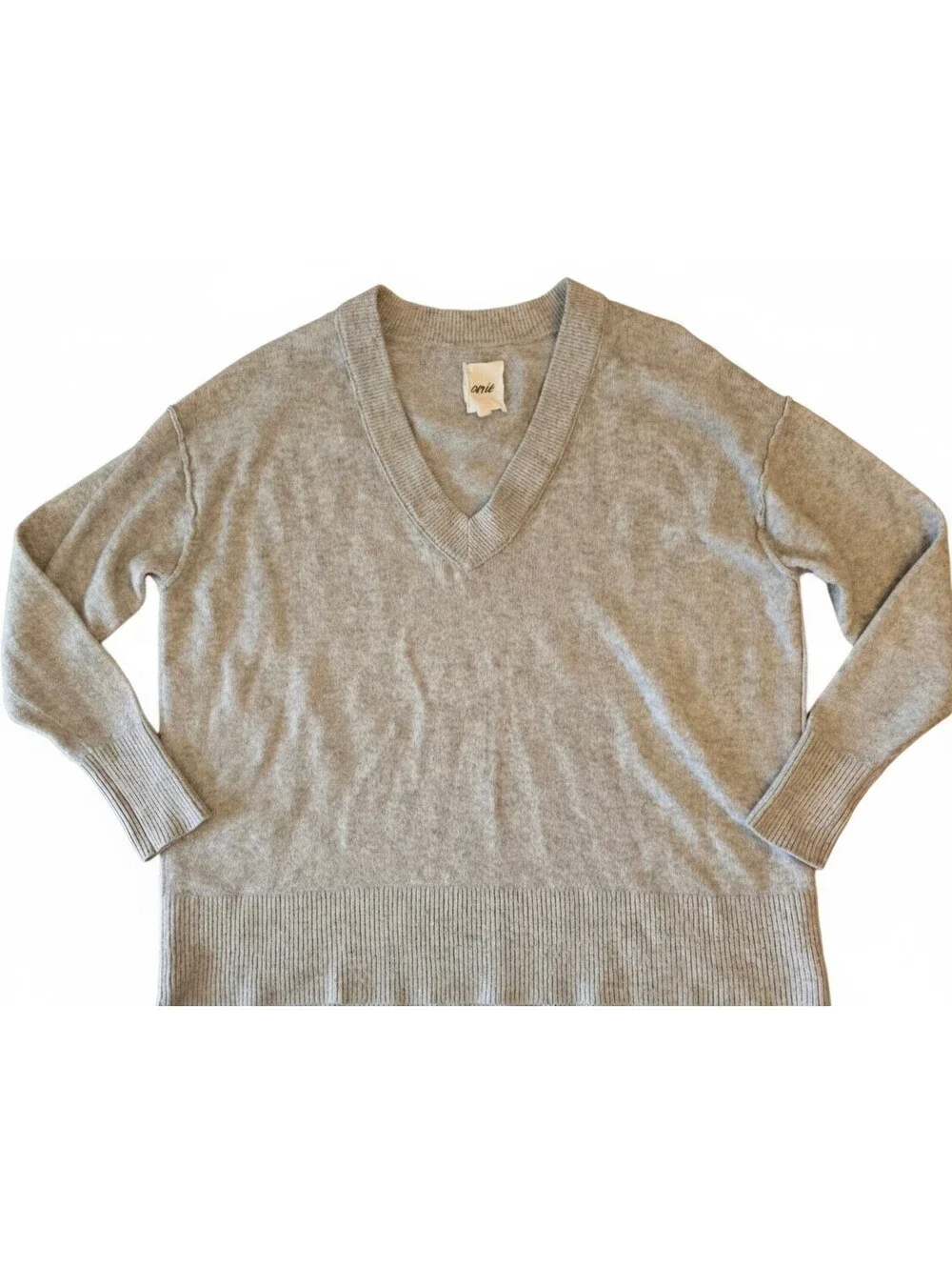 Aerie Fuzzy Grey V-Neck Oversized Sweater - Women's Size S